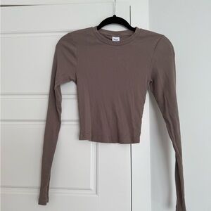 TNA Brown Homestretch long sleeve- cropped